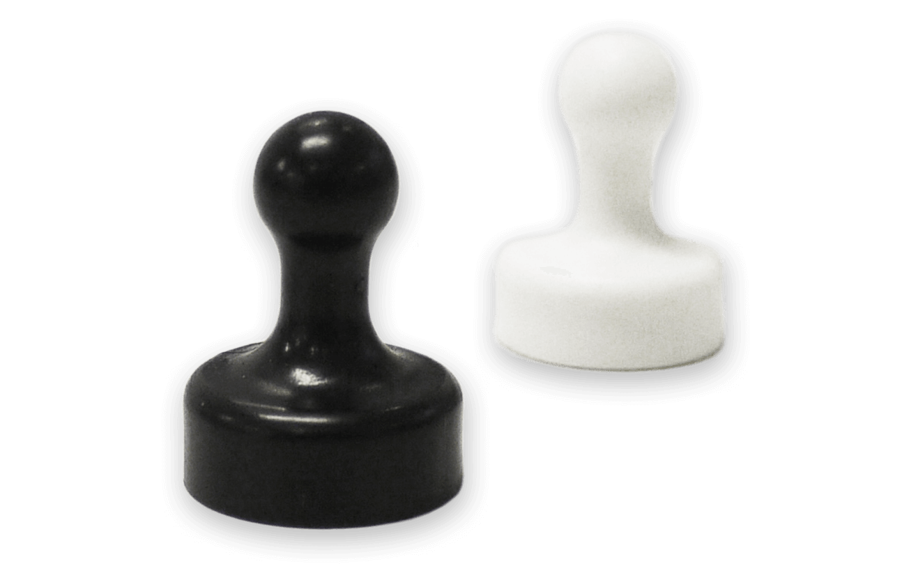Pawn-shaped magnet for glass boards