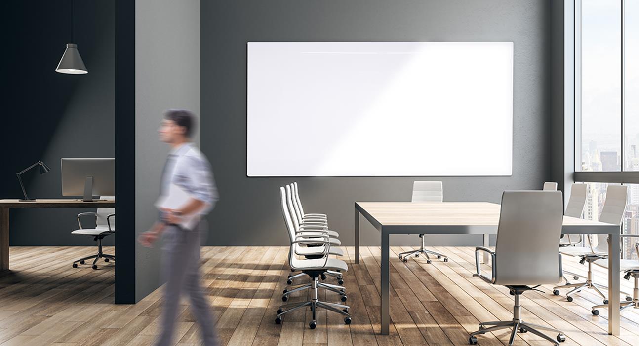 Magnetic Glassboard Back Painted White With Concealed Mounting System