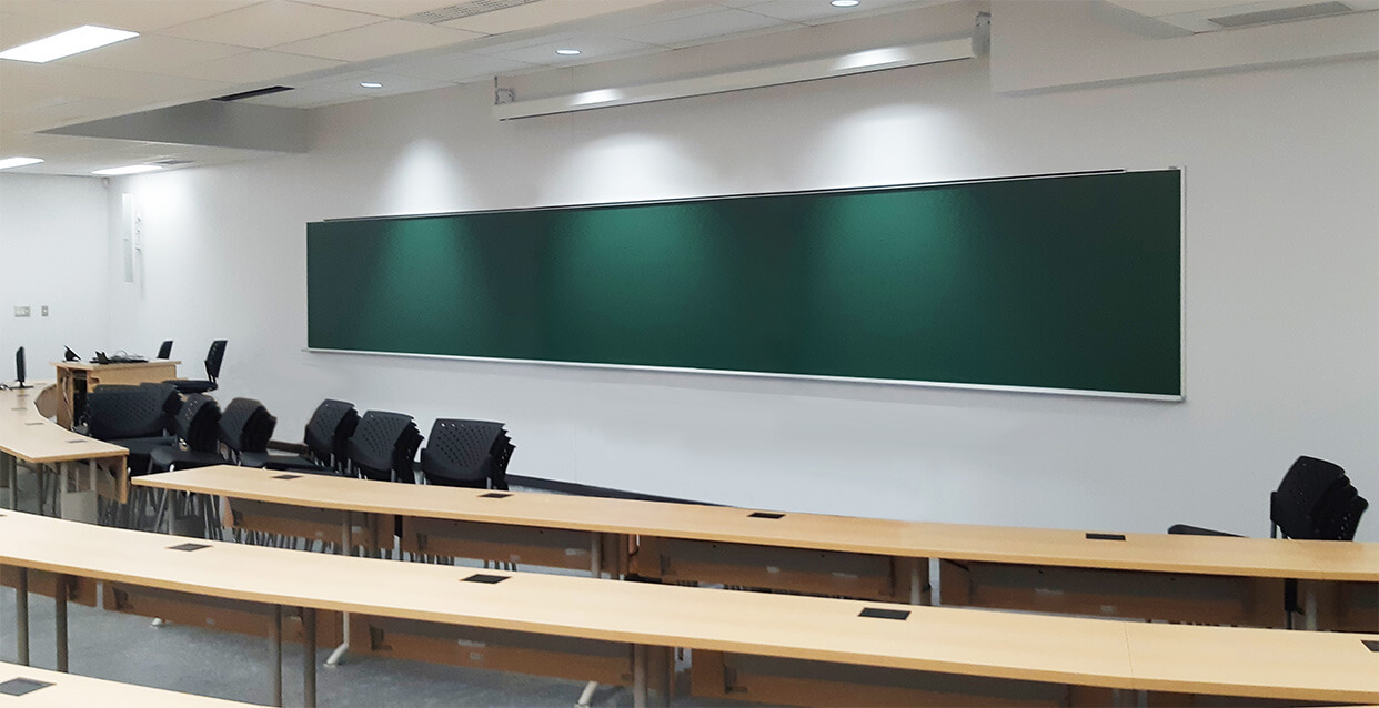 Board with a green writing surface