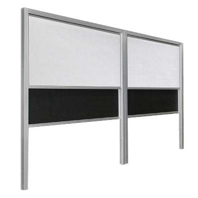 Tableau coulissant vertical double avec plusieurs surfaces d'écriture